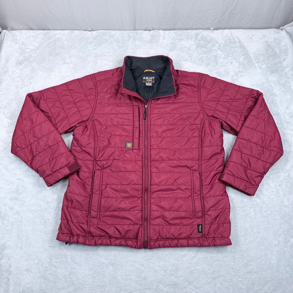 Ariat Rebar Cordura Ripstop Jacket Women XL Maroon Lightweight Insulated Coat